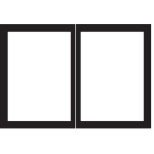 Empire Black Rectangle Door Set for 34"/36" Fireplaces