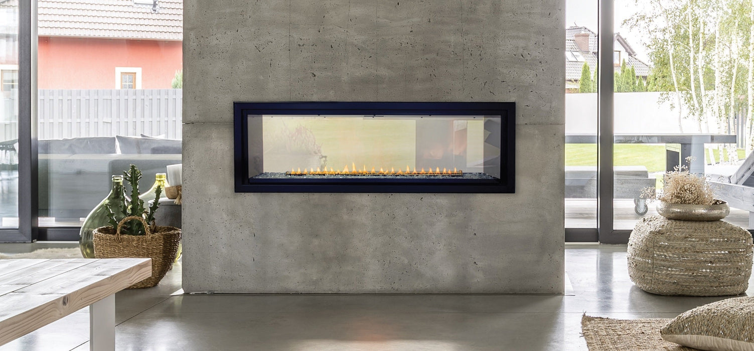 Empire Boulevard 48" Intermittent Pilot With Thermostat Variable Remote Control, Propane Gas Vent Free See Through Linear Fireplace (VFLB48SP90P) Empire Comfort Systems