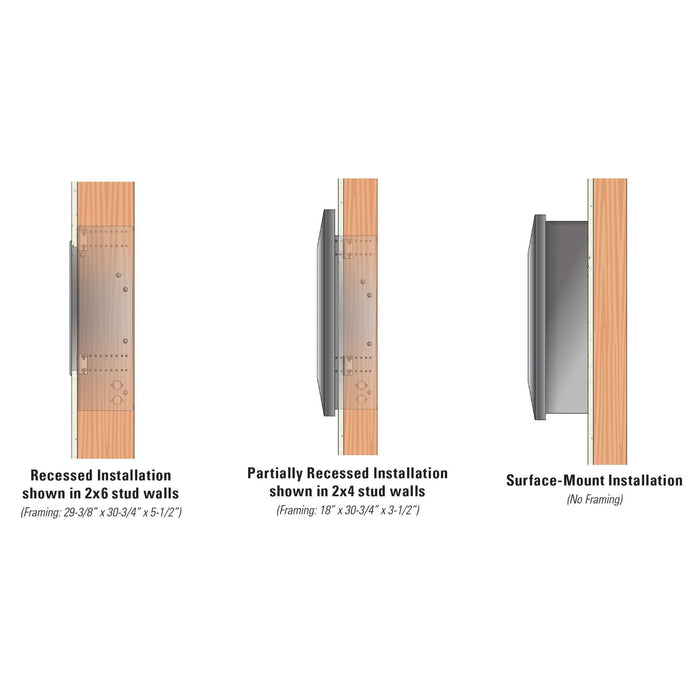 Empire Boulevard SL 30" 10,000 BTU Intermittent Pilot With Wall Switch, Natural Gas Vent Free Linear Fireplace (VFSL30FP7010N) Empire Comfort Systems