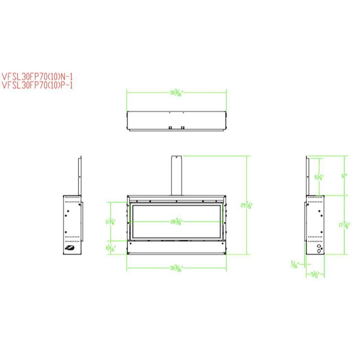 Empire Boulevard SL 30" Intermittent Pilot With Wall Switch, Natural Gas Vent Free Linear Fireplace (VFSL30FP70N) Empire Comfort Systems