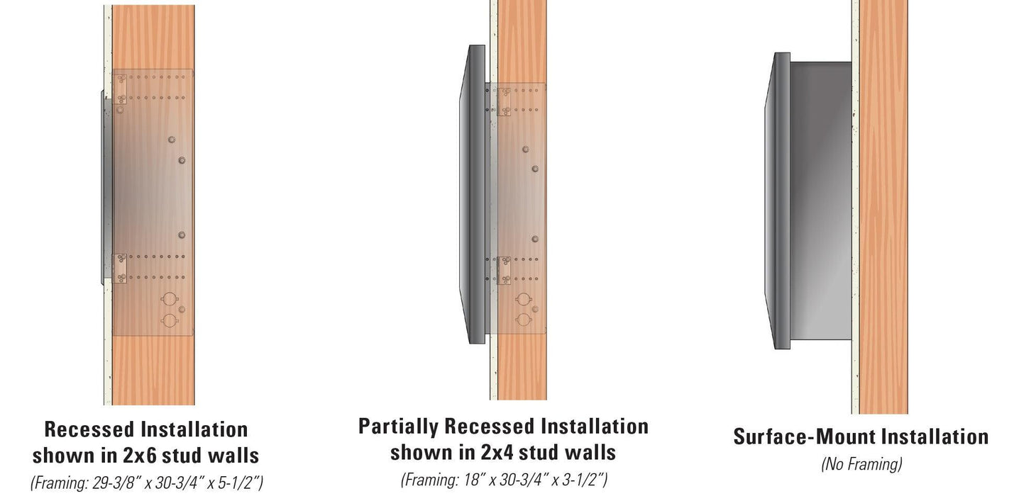 Empire Boulevard SL 30" Intermittent Pilot With Wall Switch, Propane Gas Vent Free Linear Fireplace (VFSL30FP70P) Empire Comfort Systems