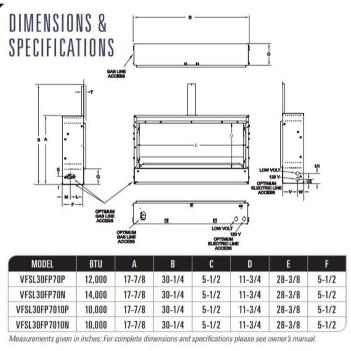 Empire Boulevard SL 30" Intermittent Pilot With Wall Switch, Propane Gas Vent Free Linear Fireplace (VFSL30FP70P) Empire Comfort Systems