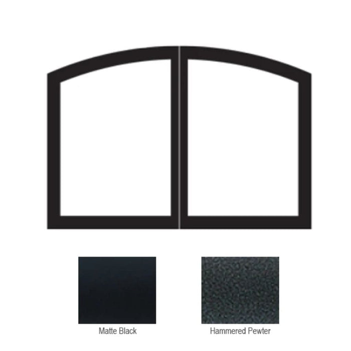 Empire Hammered Pewter Arch Door Set for 32" Breckenridge Premium Firebox