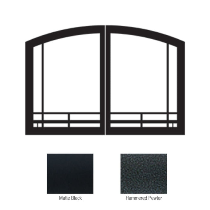 Empire Hammered Pewter Mission Arch Door Set for 32" Breckenridge Select Firebox