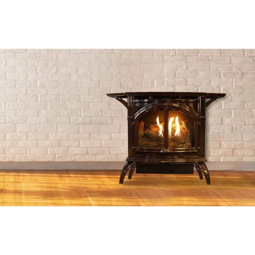 Empire Spirit 22" 20,000 BTU Porcelain Mahogany Finish Millivolt Control With On/Off Switch, Natural Gas Vent Free Cast Iron Small Stove