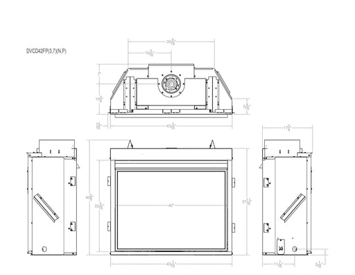 Empire Tahoe Clean Face 42" Intermittent Pilot Control With On/Off Switch and Blower, Propane Gas Direct Vent Deluxe Fireplace Empire Comfort Systems