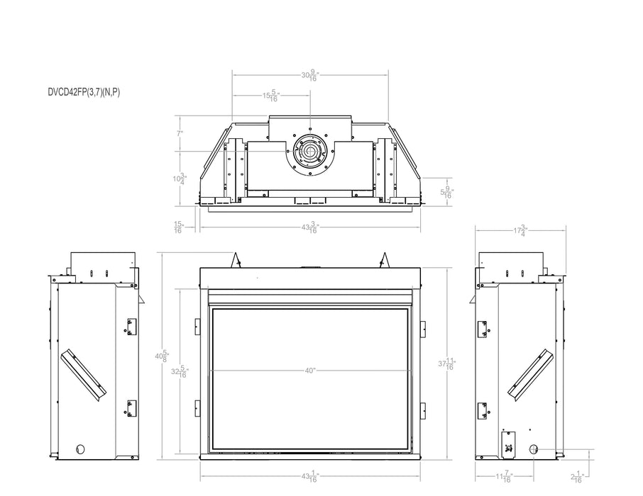 Empire Tahoe Clean Face 42" Intermittent Pilot Control With On/Off Switch and Blower, Propane Gas Direct Vent Deluxe Fireplace Empire Comfort Systems