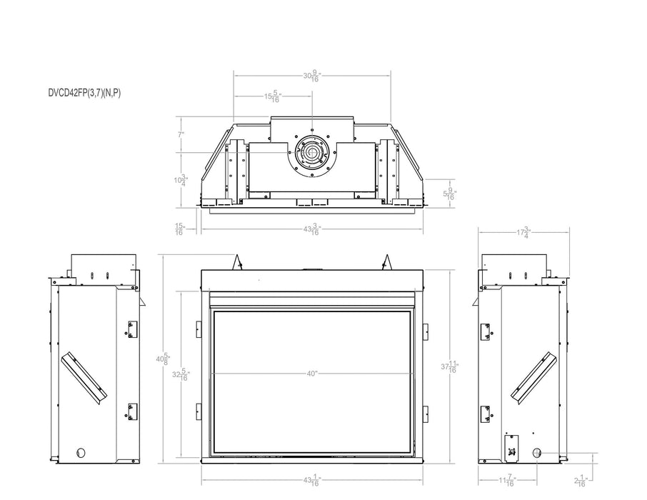 Empire Tahoe Clean Face 42" Millivolt Control With On/Off Switch and Blower, Natural Gas Direct Vent Deluxe Fireplace Empire Comfort Systems