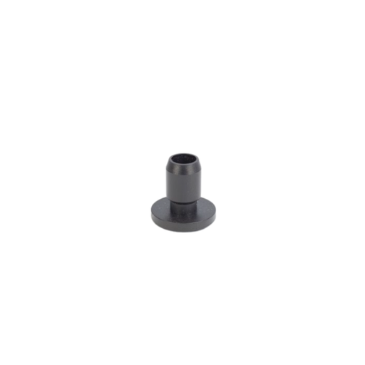 Power Center End Cap - Black plastic cylindrical connector with a flared circular base, isolated on a white background.