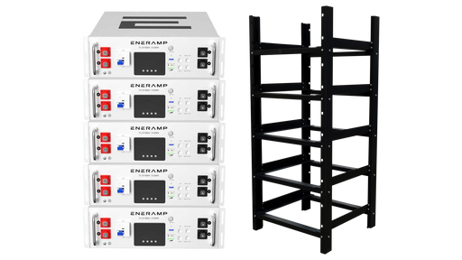 Eneramp Endurance 5 25.6kWh Lithium UL 1973 Battery Bundle with Battery Rack, 5x Endurance 5 48V 5.12kWh Batteries with 5-Slot Battery Rack - Urban Supply Inc