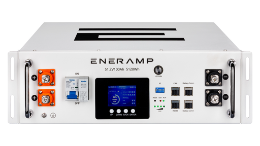 Eneramp - E-03000101 - Endurance 5 - 51.2V 5120Wh Rack Mount Battery - Front-Top Angle View