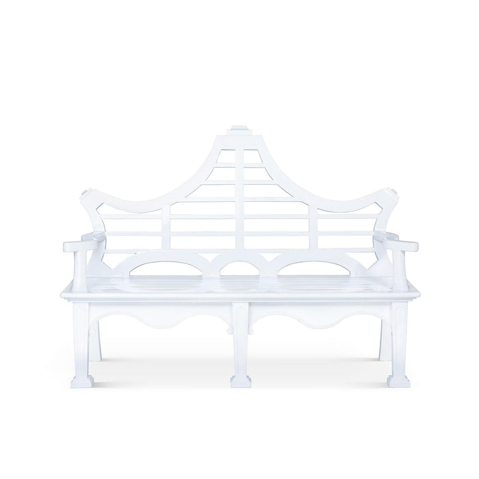 Bay Lake Garden Bench, Hydrangea White F-002-6-287-PAR : F-002-6-287-27A - angle view