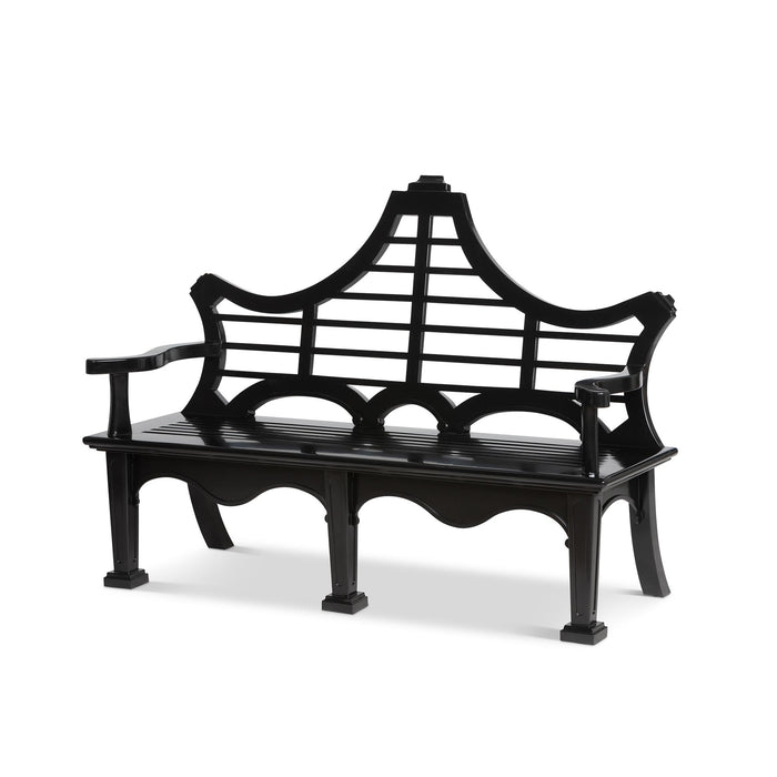 Park Hill Collection Bay Lake Garden Bench, Jet Black