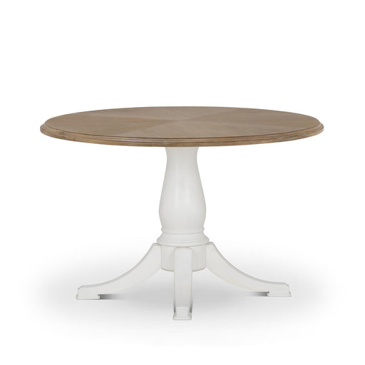 Park Hill Cotswold Round Dining Table Whitewash Dining Table angle view