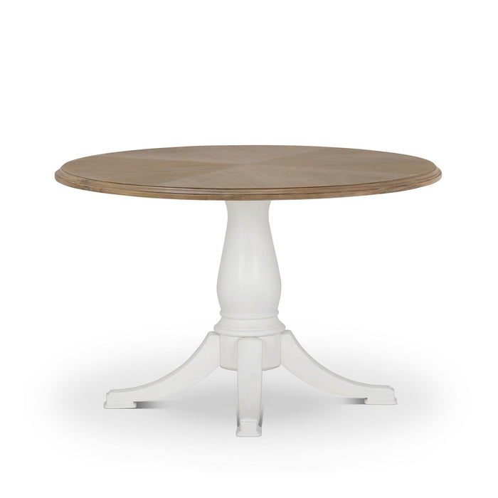 Park Hill Cotswold Round Dining Table Whitewash Dining Table angle view