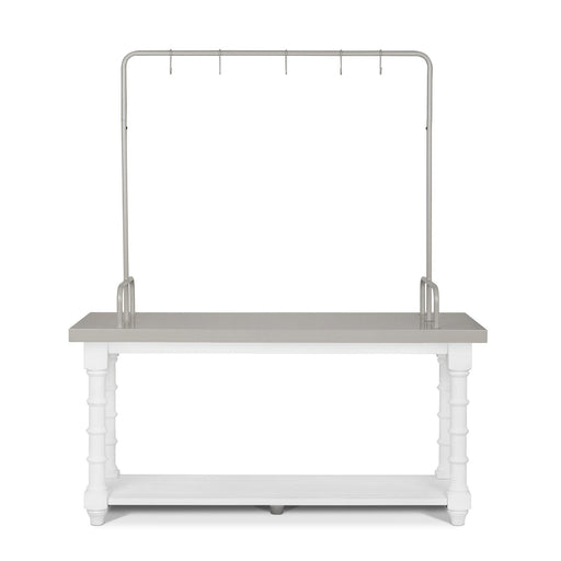 Park Hill Bimini Stall Island Whitewash Kitchen Island angle view