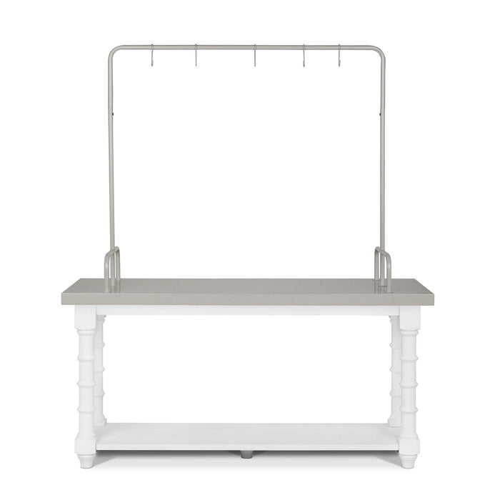 Park Hill Bimini Stall Island Whitewash Kitchen Island angle view