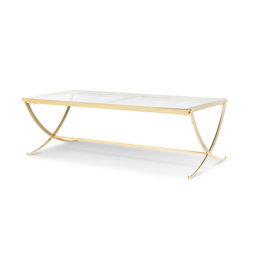Park Hill Saber Leg Cocktail Table Mirrored Brass view 1