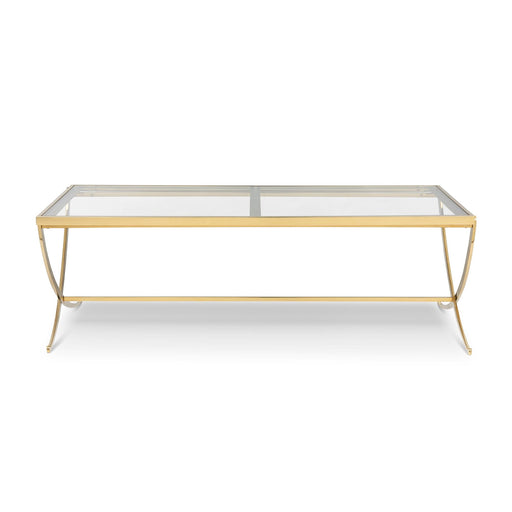 Park Hill Saber Leg Cocktail Table Mirrored Brass view 2