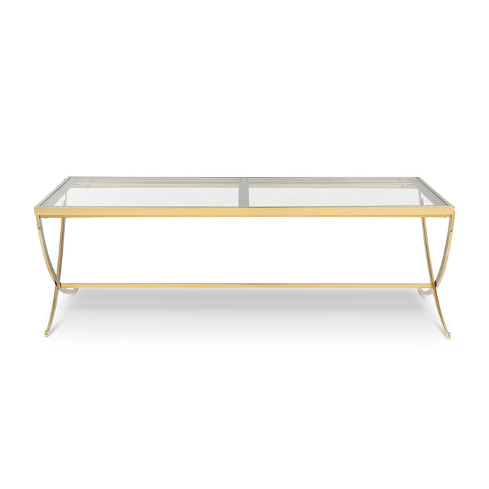 Park Hill Saber Leg Cocktail Table Mirrored Brass view 2