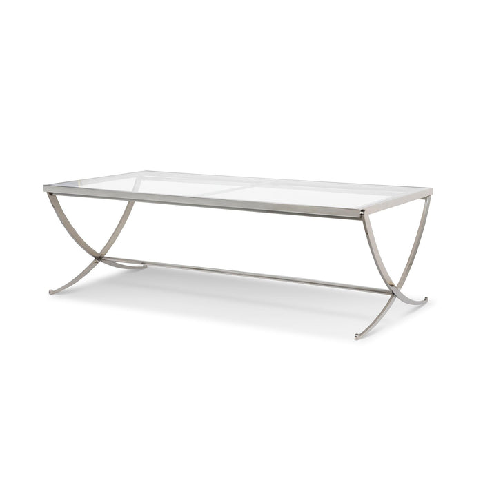 Park Hill Saber Leg Cocktail Table Mirrored Silver view 1