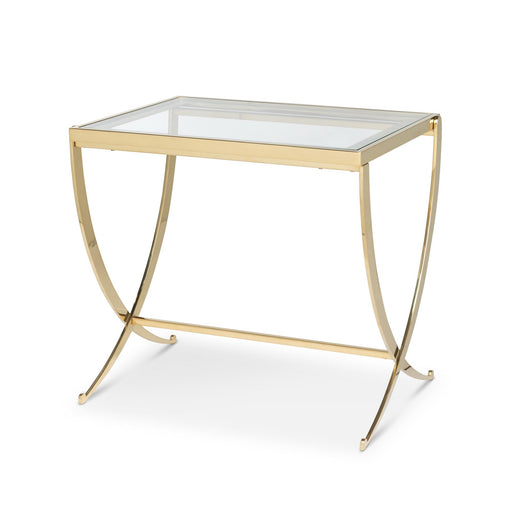 Park Hill Saber Leg End Table Mirrored Brass End Table front view