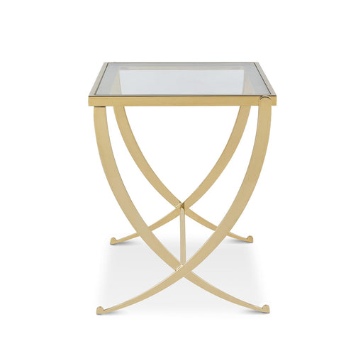 Park Hill Saber Leg End Table Mirrored Brass End Table angle view