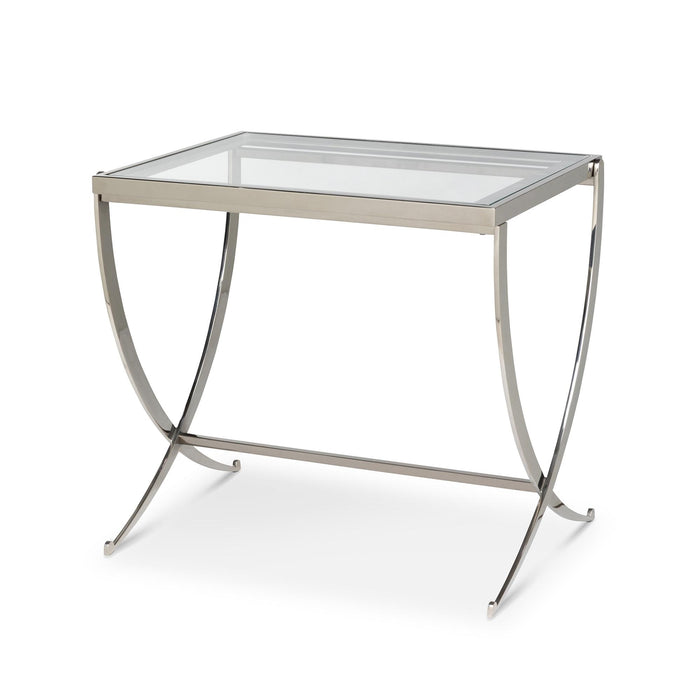 Park Hill Saber Leg End Table Mirrored Silver End Table front view