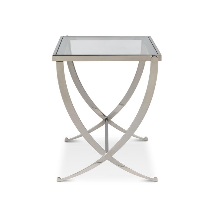 Park Hill Saber Leg End Table Mirrored Silver End Table angle view