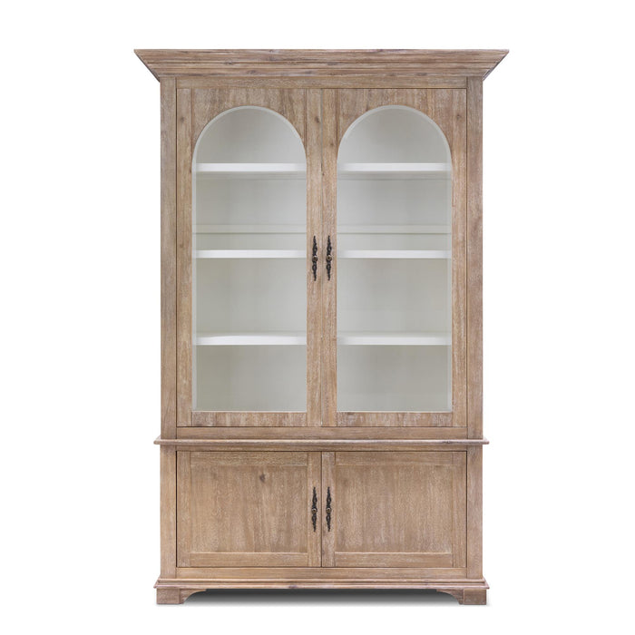 Park Hill Bridgehampton Bookcase Driftwood finish Whitewash painted interior display shelves