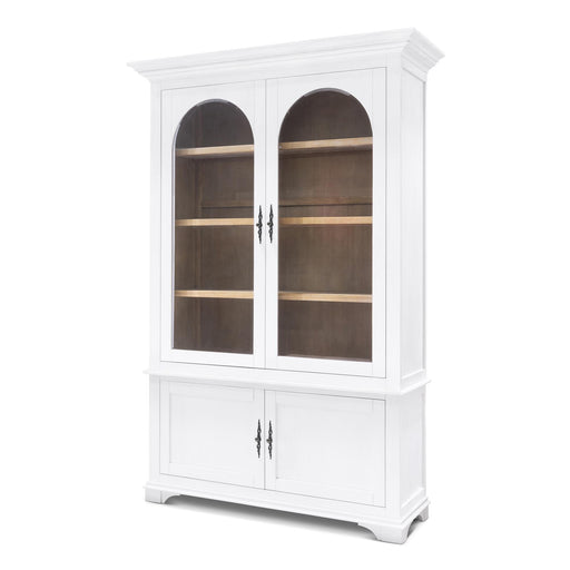 Park Hill Bridgehampton Bookcase Whitewash acacia 94 inch tall display cabinet front view