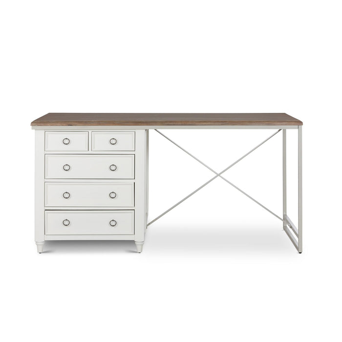 Park Hill Studio Partners Desk Whitewash Desk angle view