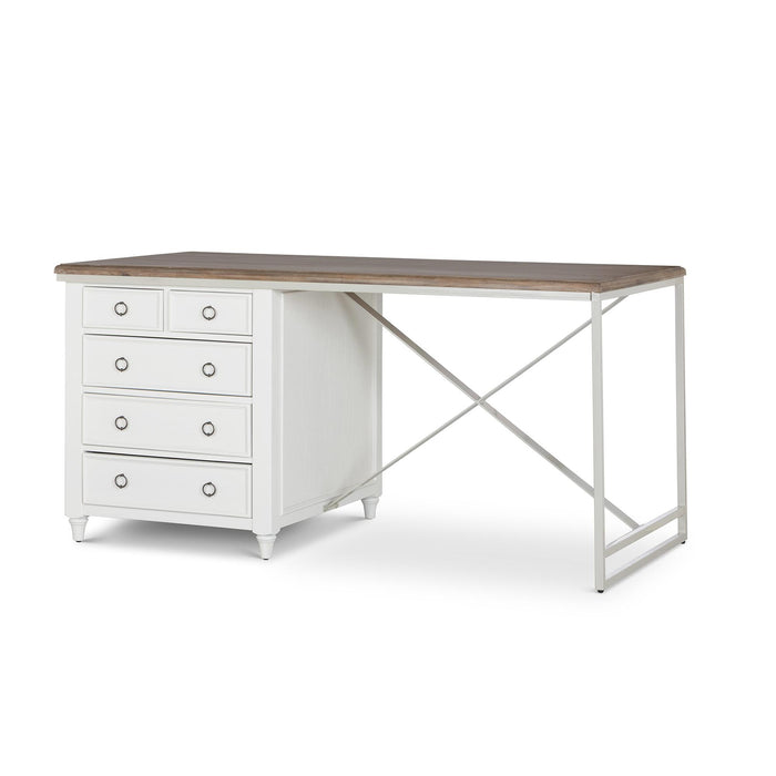Park Hill Studio Partners Desk Whitewash Desk detail view
