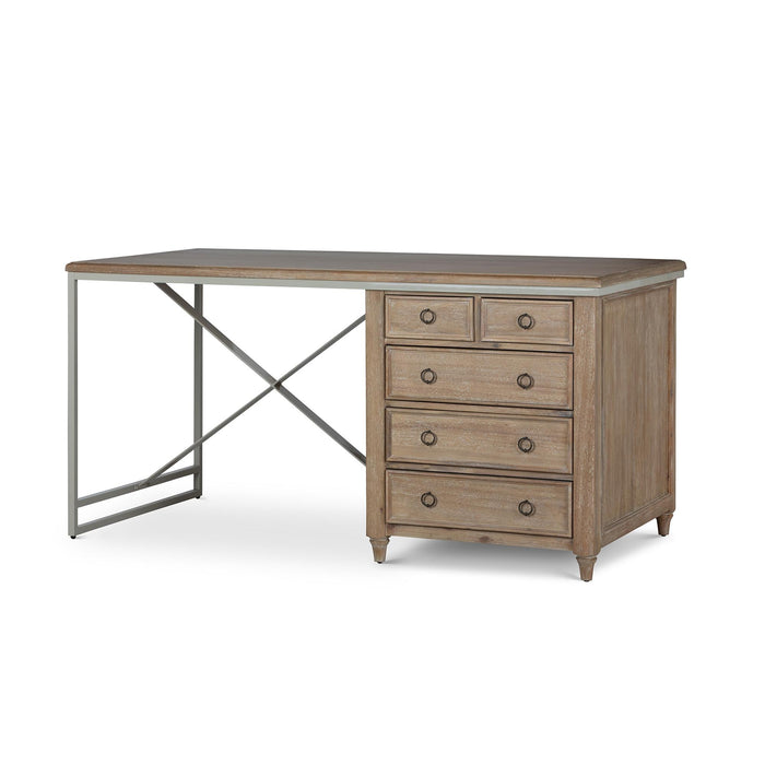 Park Hill Studio Partners Desk Driftwood Desk front view