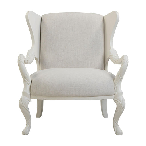Park Hill Ribbon Wing Chair Whitewash and Ivory Wing Chair front view