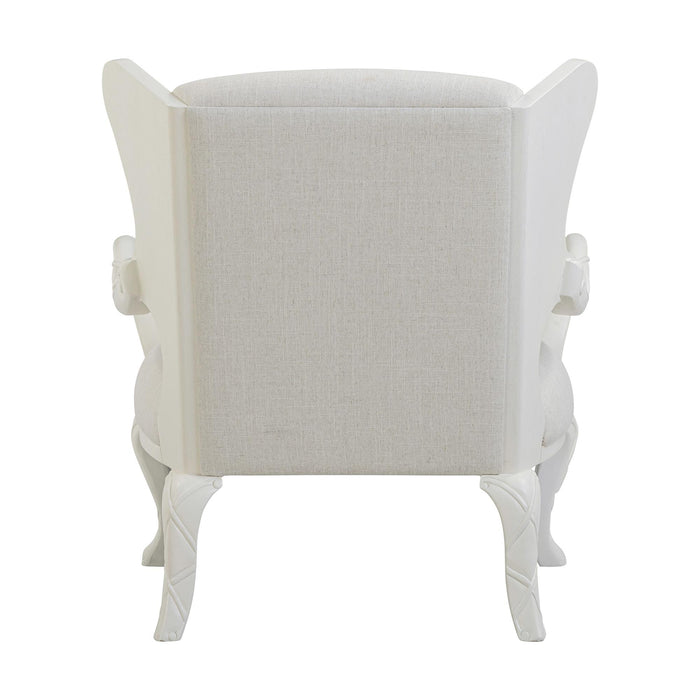 Park Hill Ribbon Wing Chair Whitewash and Ivory Wing Chair angle view