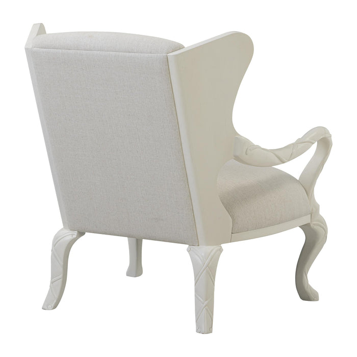 Park Hill Ribbon Wing Chair Whitewash and Ivory Wing Chair detail view