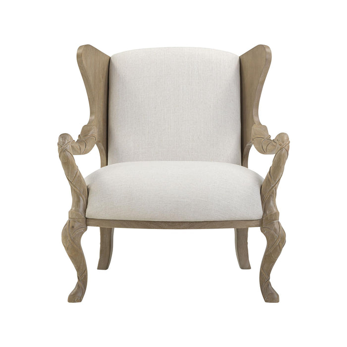 Park Hill Ribbon Wing Chair Driftwood and Ivory Wing Chair front view