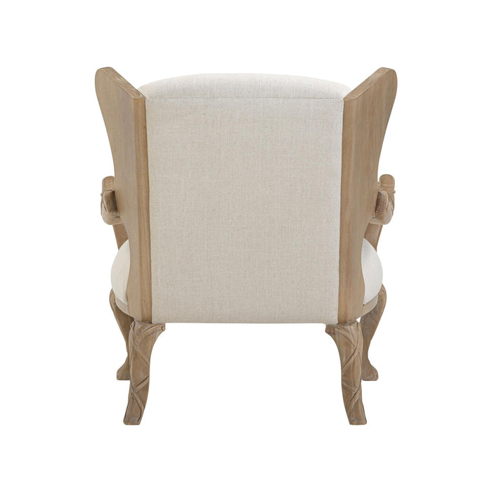 Park Hill Ribbon Wing Chair Driftwood and Ivory Wing Chair angle view