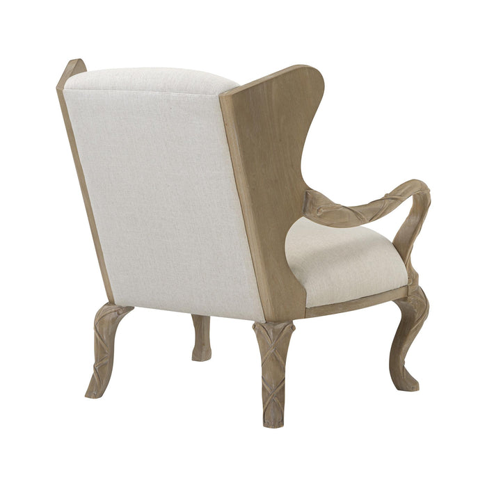 Park Hill Ribbon Wing Chair Driftwood and Ivory Wing Chair detail view
