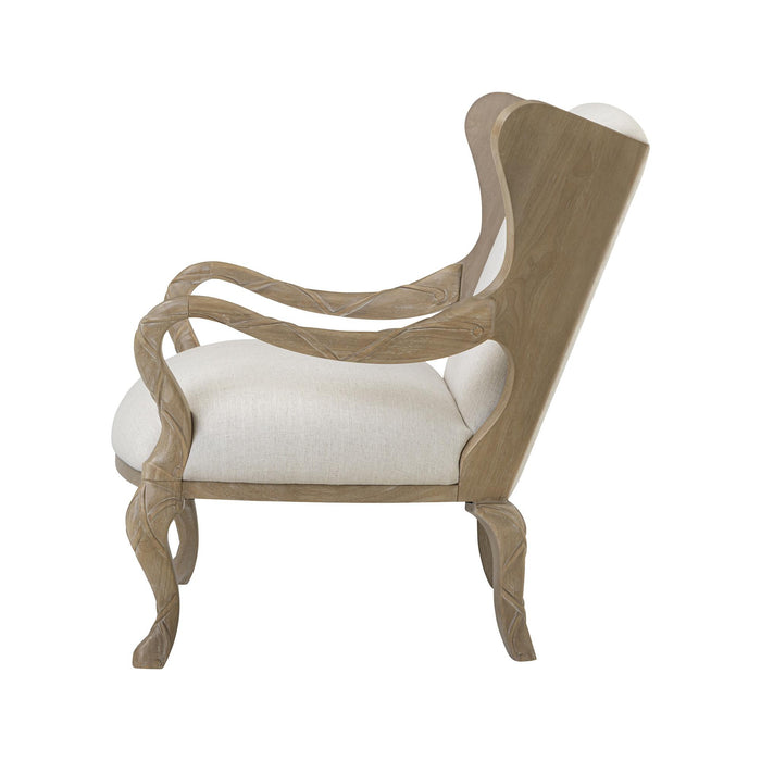 Park Hill Ribbon Wing Chair Driftwood and Ivory Wing Chair lifestyle view