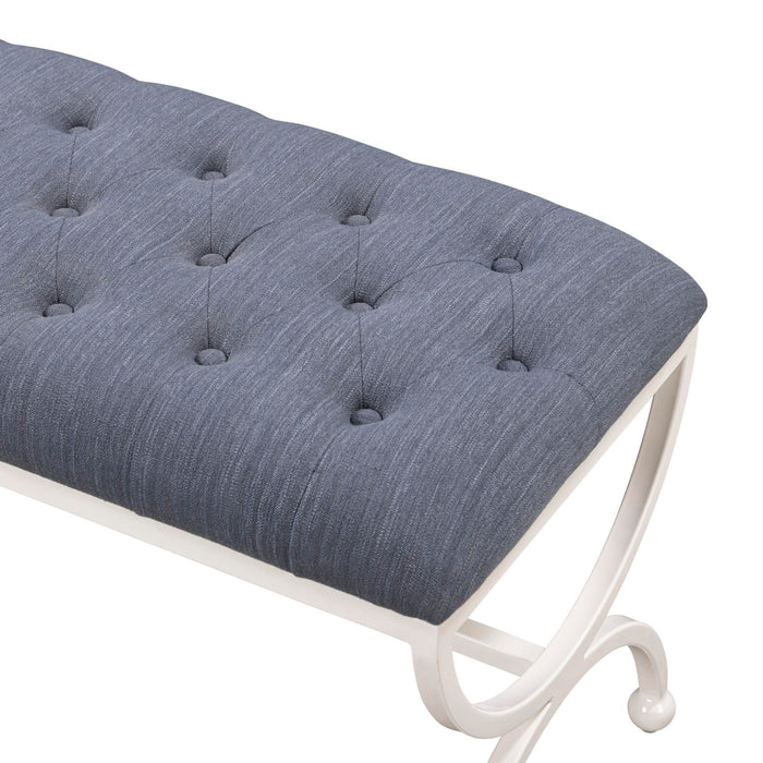 Park Hill Collection Gallery Long Bench – Hydrangea White (view 5)