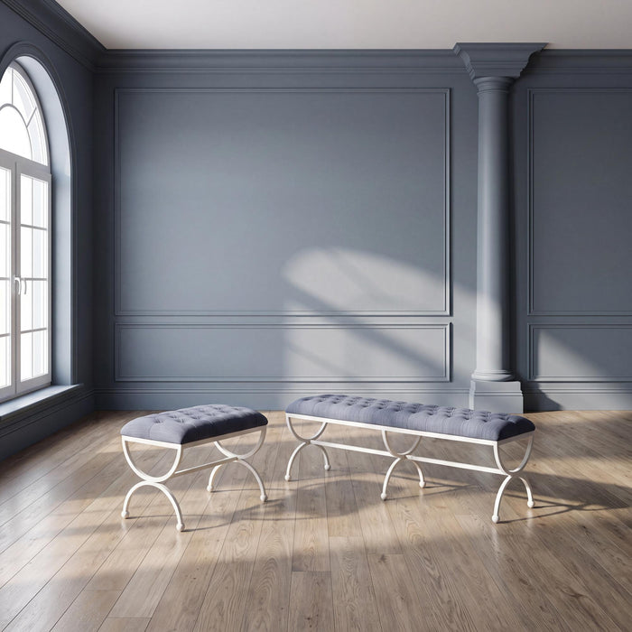 Park Hill Collection Gallery Long Bench – Hydrangea White (view 7)
