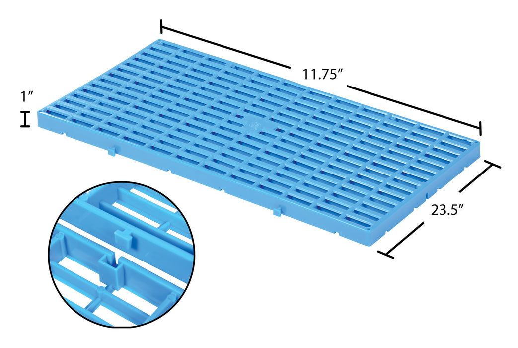 Vestil F-GRID polyethylene floor grid dimensions diagram