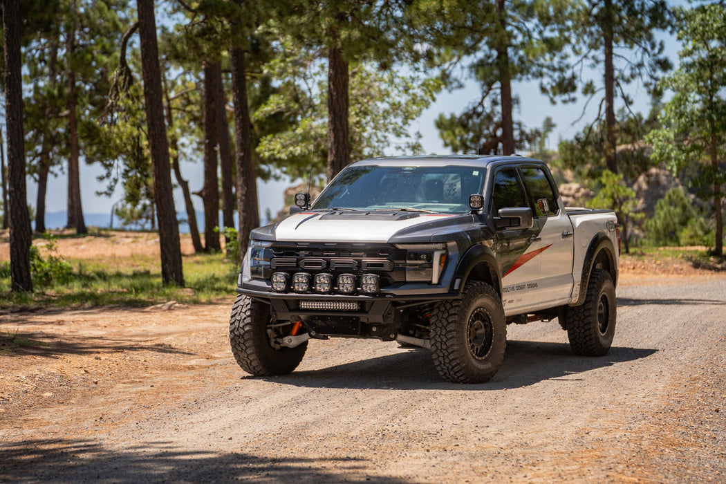 Addictive Desert Designs 2021-2026 Ford F-150 Raptor Pro Plus Bolt-On Front Bumper – on the trail, image 11 of 16