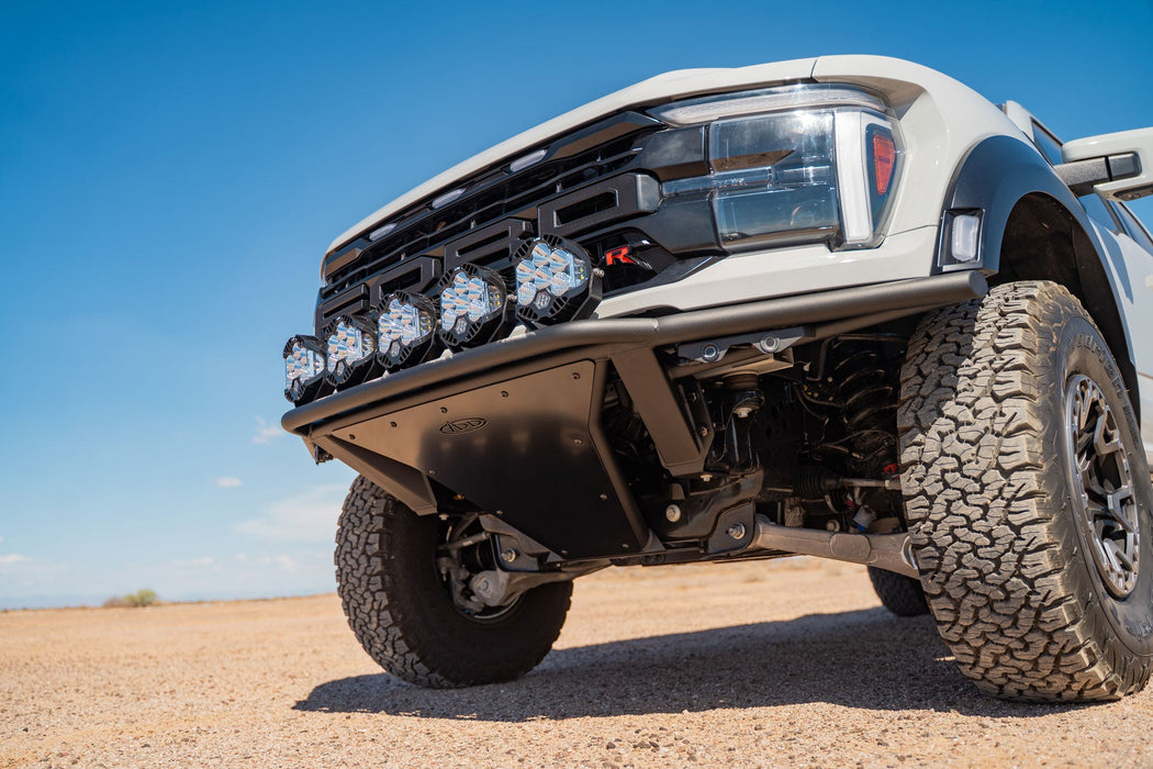 Addictive Desert Designs 2021-2026 Ford F-150 Raptor Pro Plus Frame Cut Front Bumper – on the trail, image 12 of 14