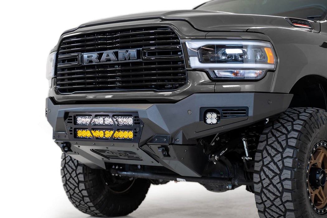 Addictive Desert Designs 2019-2024 RAM 2500/3500 Bomber Front Bumper (Dual 20 Inch Lights) – product view, image 1 of 6