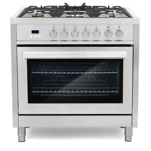 Cosmo 4-Piece Appliance Package - 36-Inch Dual Fuel Range, Wall Mount Range Hood, Dishwasher and Refrigerator in Stainless Steel (COS-4PKG-679) Cosmo