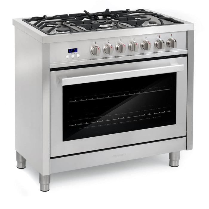 Cosmo 36-Inch 3.8 Cu. Ft. Single Oven Dual Fuel Range in Stainless Steel (COS-F965) Cosmo