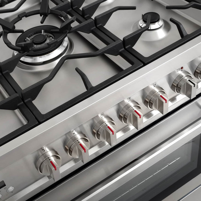 Cosmo 4-Piece Appliance Package - 36-Inch Dual Fuel Range, Wall Mount Range Hood, Dishwasher and Refrigerator in Stainless Steel (COS-4PKG-679) Cosmo